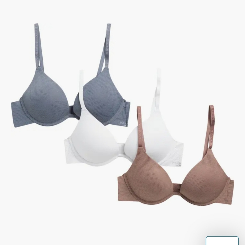 Danskin's Mesh Underwire Padded Bra Set - Pink, Green, and White